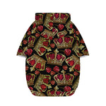 Embroidery Crown Pattern Print Dog Zip Up Hoodie