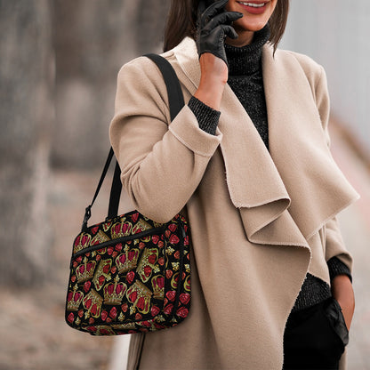Embroidery Crown Pattern Print Double Strap Bible Bag