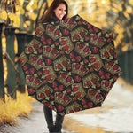 Embroidery Crown Pattern Print Foldable Umbrella