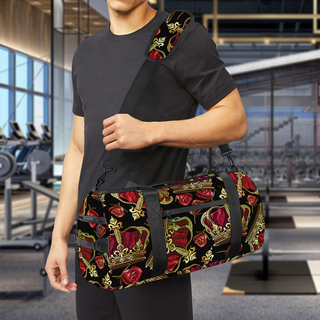 Embroidery Crown Pattern Print Gym Bag