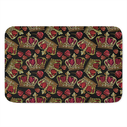 Embroidery Crown Pattern Print Indoor Door Mat