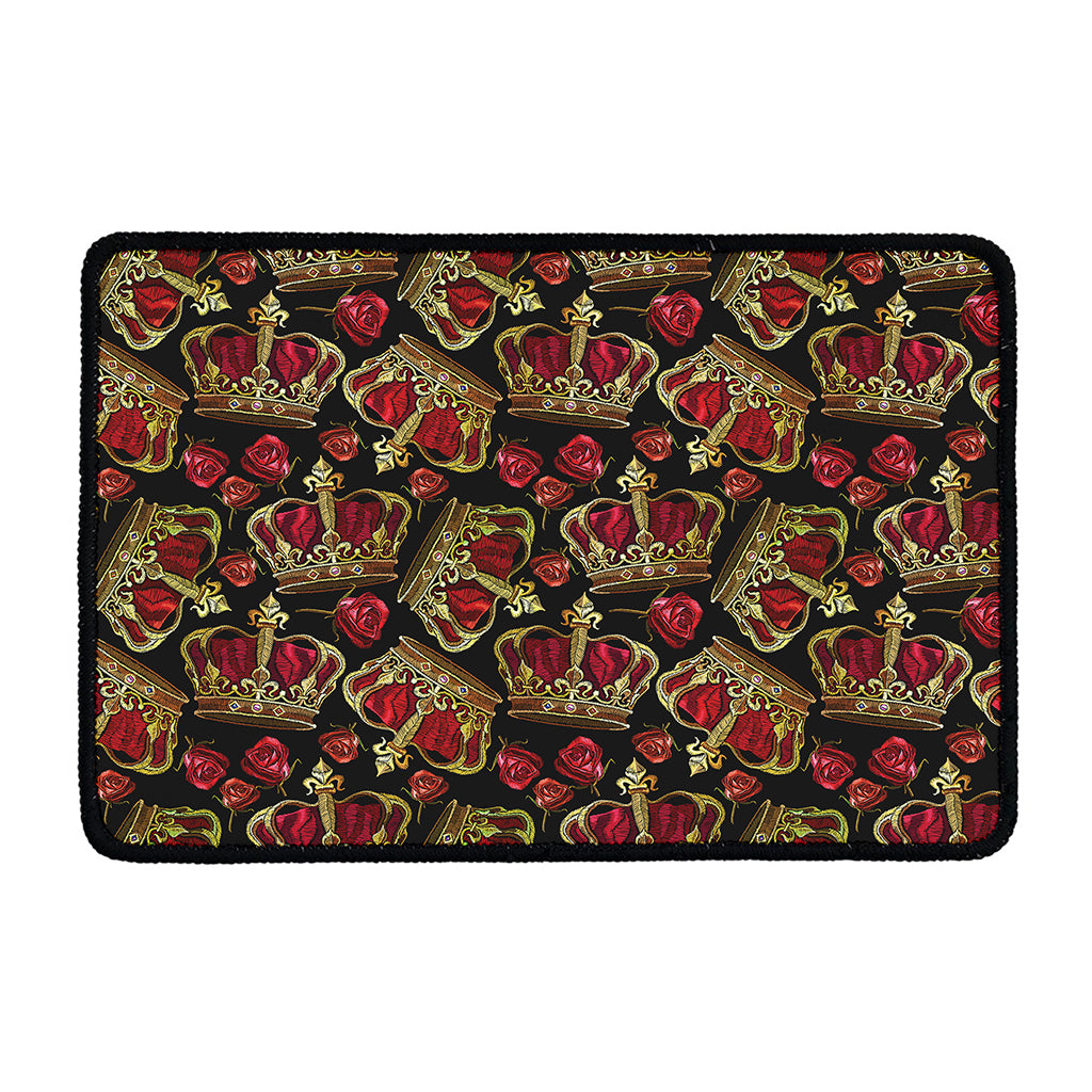 Embroidery Crown Pattern Print Kitchen Mat