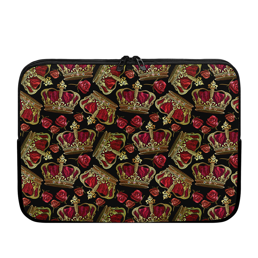 Embroidery Crown Pattern Print Laptop Sleeve