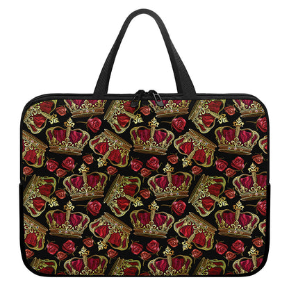 Embroidery Crown Pattern Print Laptop Sleeve With Handle