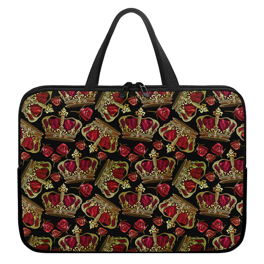 Embroidery Crown Pattern Print Laptop Sleeve With Handle
