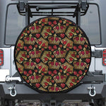 Embroidery Crown Pattern Print Leather Spare Tire Cover