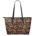 Embroidery Crown Pattern Print Leather Tote Bag With Zipper