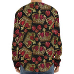 Embroidery Crown Pattern Print Long Sleeve Baseball Jersey