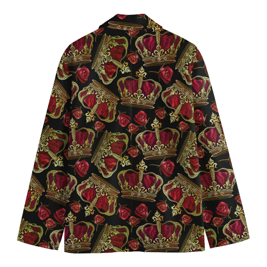 Embroidery Crown Pattern Print Men's Blazer