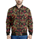 Embroidery Crown Pattern Print Men's Bomber Jacket