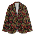 Embroidery Crown Pattern Print Men's Cotton Blazer