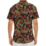 Embroidery Crown Pattern Print Men's Deep V-Neck Shirt