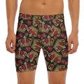Embroidery Crown Pattern Print Men's Long Boxer Briefs