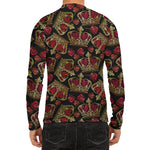 Embroidery Crown Pattern Print Men's Long Sleeve Rash Guard