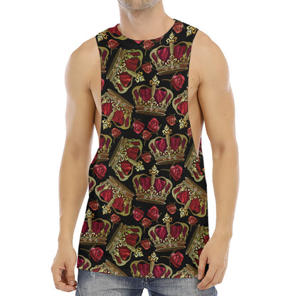 Embroidery Crown Pattern Print Men's Muscle Tank Top