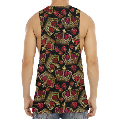 Embroidery Crown Pattern Print Men's Muscle Tank Top