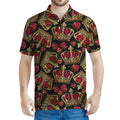 Embroidery Crown Pattern Print Men's Polo Shirt