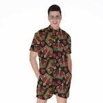 Embroidery Crown Pattern Print Men's Rompers
