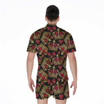 Embroidery Crown Pattern Print Men's Rompers