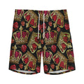 Embroidery Crown Pattern Print Men's Athletic Shorts