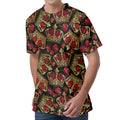 Embroidery Crown Pattern Print Men's Velvet T-Shirt