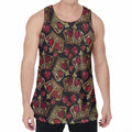 Embroidery Crown Pattern Print Men's Velvet Tank Top