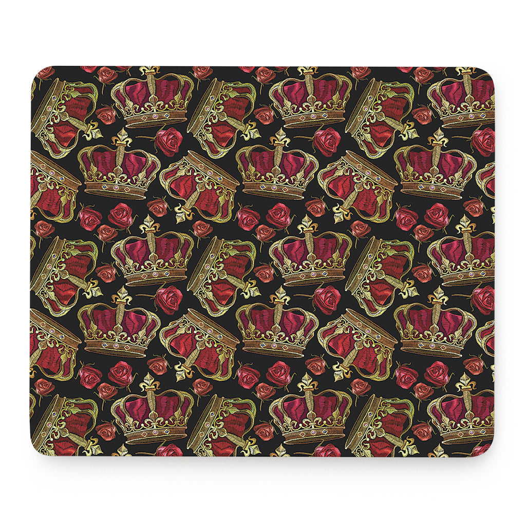 Embroidery Crown Pattern Print Mouse Pad