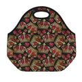 Embroidery Crown Pattern Print Neoprene Lunch Bag