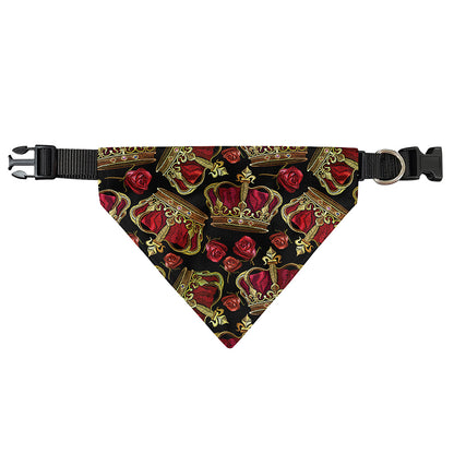 Embroidery Crown Pattern Print Over The Collar Dog Bandana