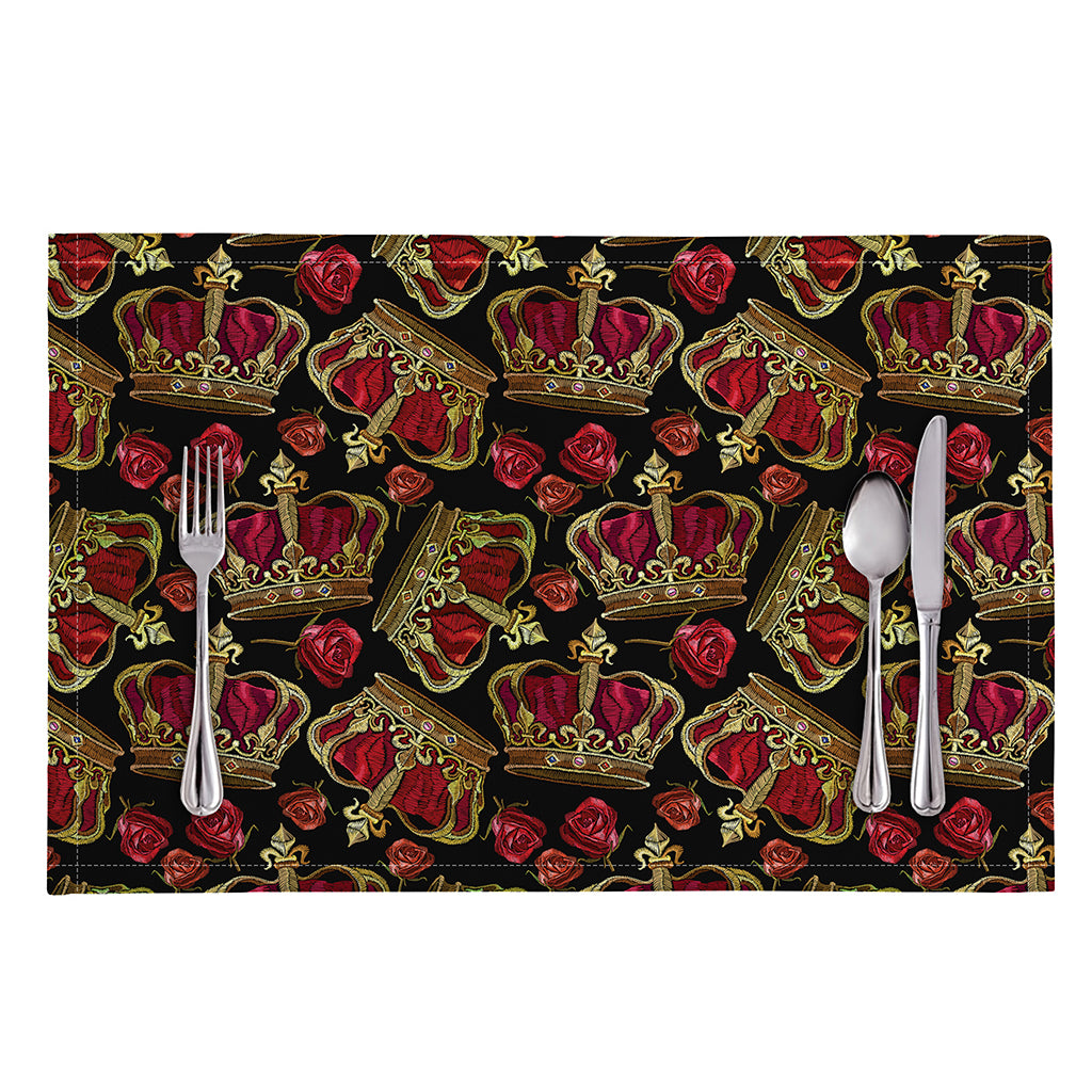 Embroidery Crown Pattern Print Placemat
