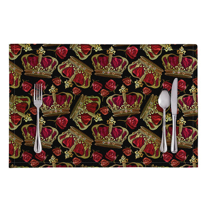 Embroidery Crown Pattern Print Placemat
