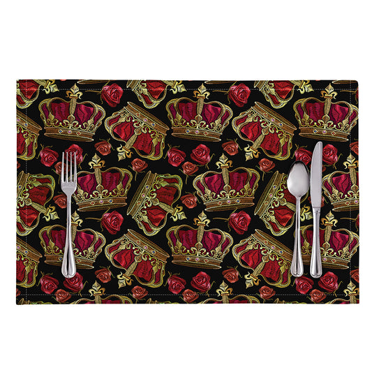 Embroidery Crown Pattern Print Placemat