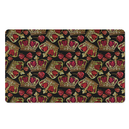 Embroidery Crown Pattern Print Polyester Doormat