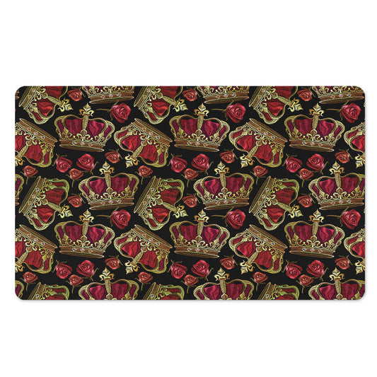 Embroidery Crown Pattern Print Polyester Doormat