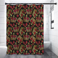 Embroidery Crown Pattern Print Premium Shower Curtain