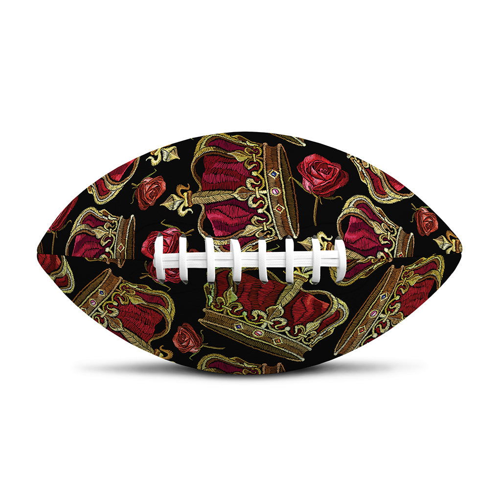 Embroidery Crown Pattern Print Rugby Ball