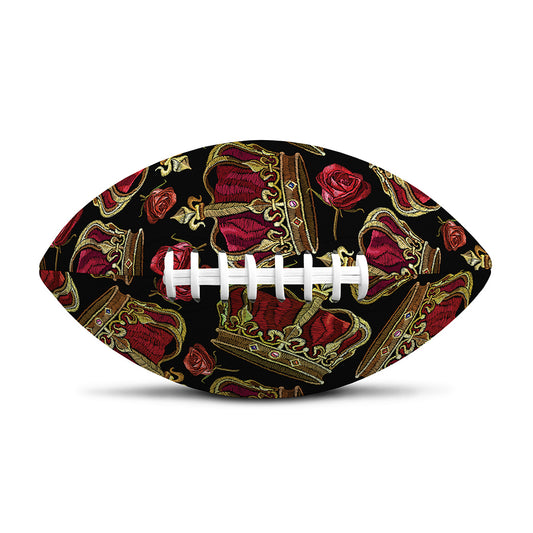 Embroidery Crown Pattern Print Rugby Ball