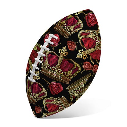 Embroidery Crown Pattern Print Rugby Ball