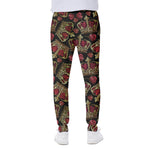 Embroidery Crown Pattern Print Scuba Joggers