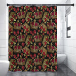 Embroidery Crown Pattern Print Shower Curtain