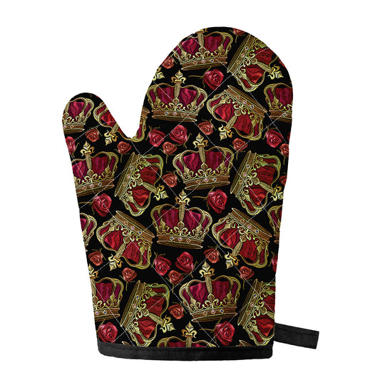 Embroidery Crown Pattern Print Single Oven Mitt