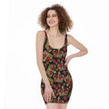 Embroidery Crown Pattern Print Sleeveless Bodycon Dress