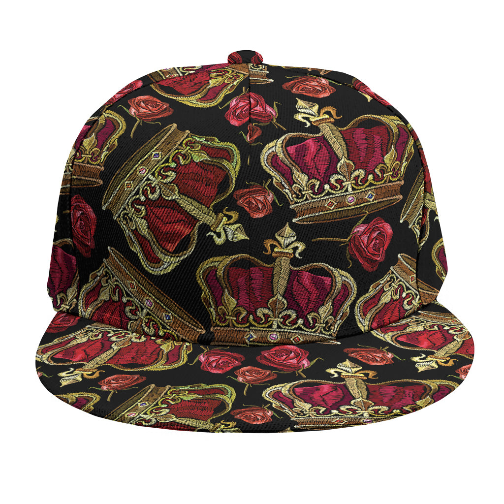 Embroidery Crown Pattern Print Snapback Cap