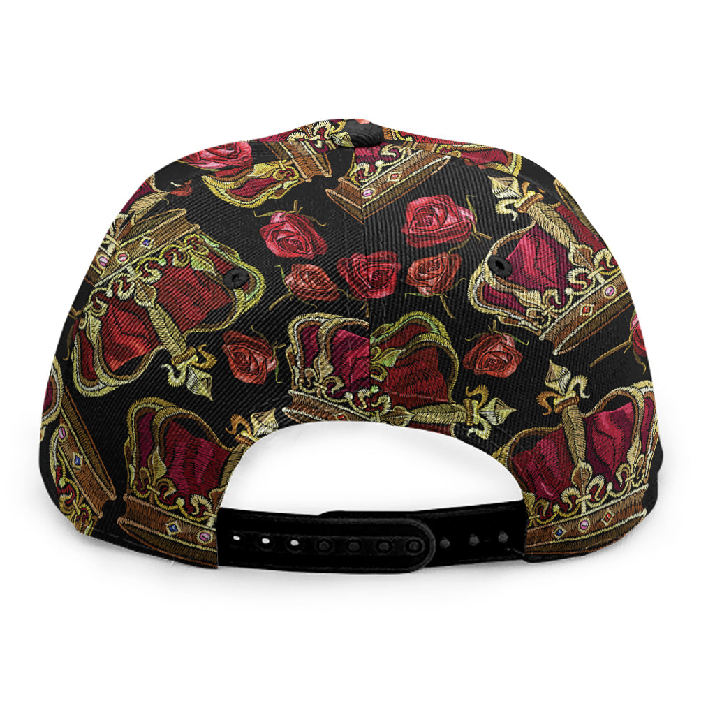 Embroidery Crown Pattern Print Snapback Cap