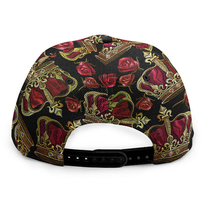 Embroidery Crown Pattern Print Snapback Cap