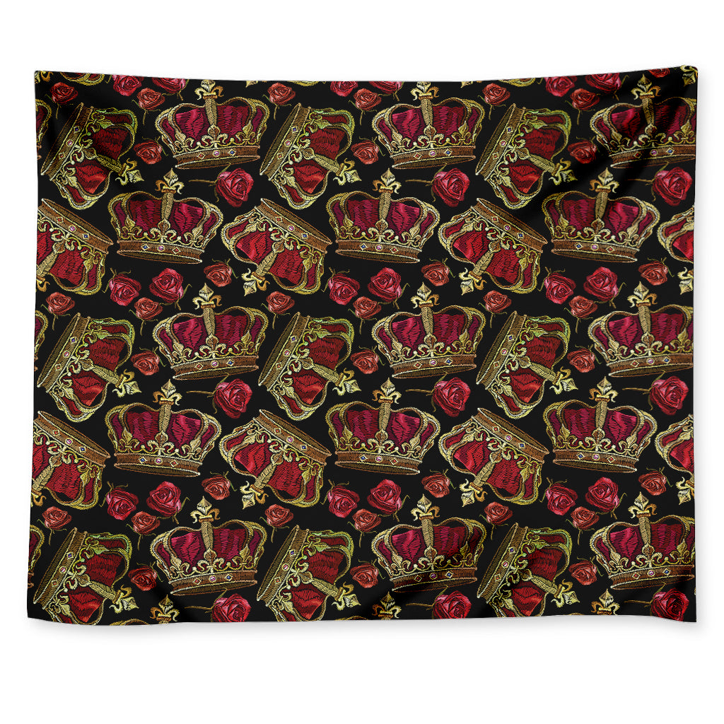 Embroidery Crown Pattern Print Tapestry