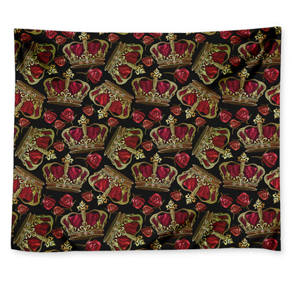 Embroidery Crown Pattern Print Tapestry