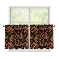 Embroidery Crown Pattern Print Tier Curtains