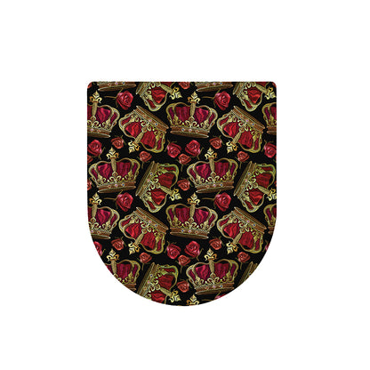Embroidery Crown Pattern Print Toilet Lid Cover