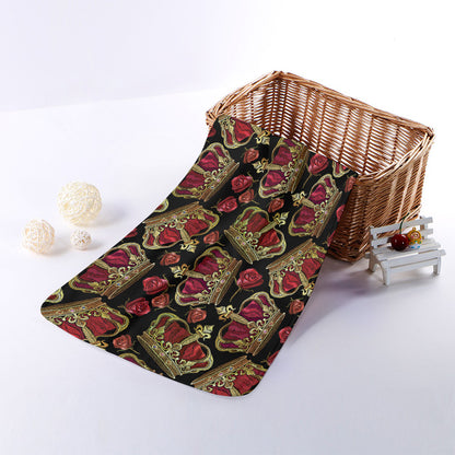 Embroidery Crown Pattern Print Towel